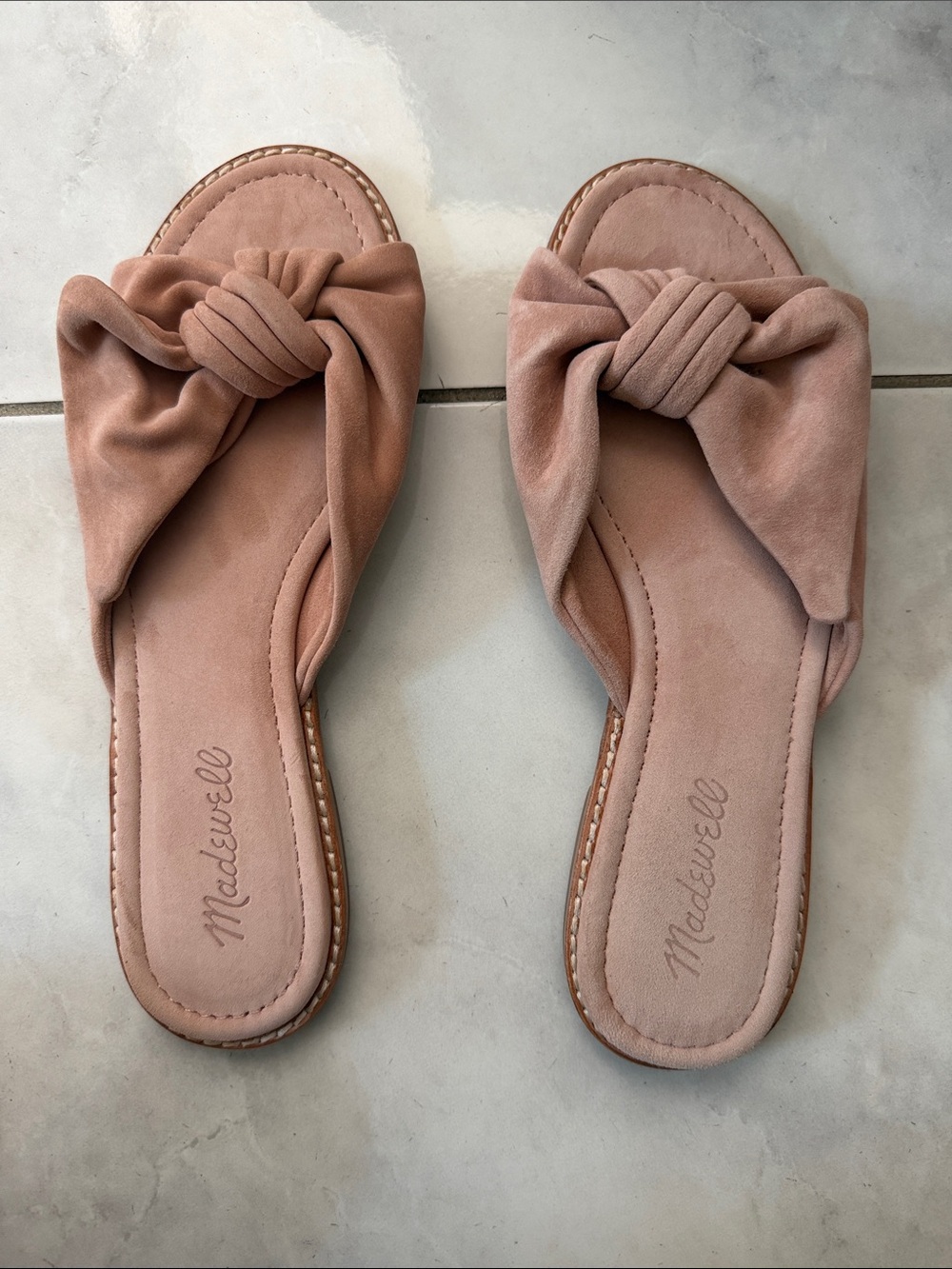 Madewell Women’s Knotted Slide Sandals - Dusty Rose